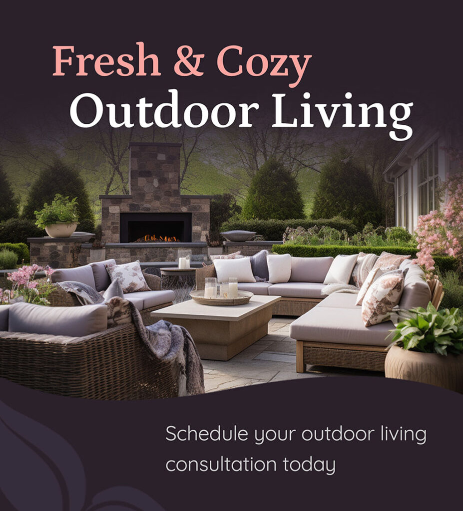 Fresh & Cozy Outdoor Living - Schedule your outdoor living consultation today backyard patio special offer